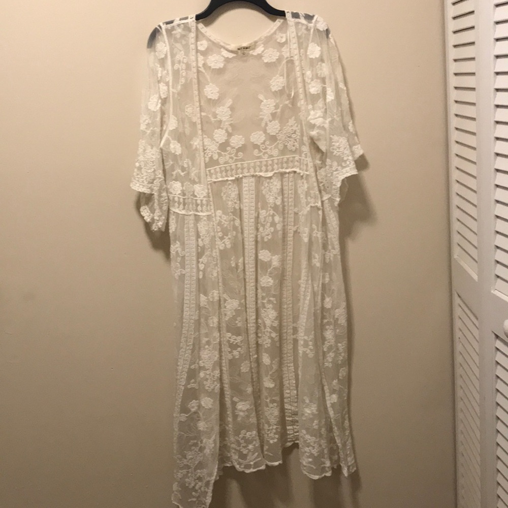 White sheer kimono